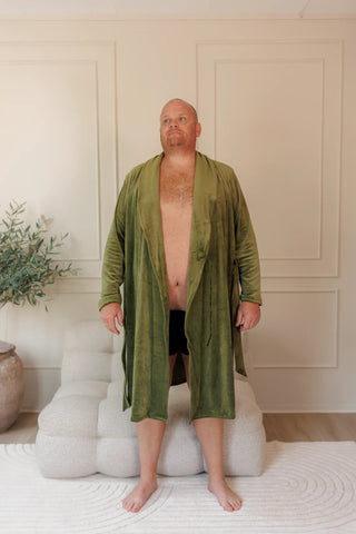 Careless Morgenkåpe Fluffy Morgenkåpe mann - Mørk grønn