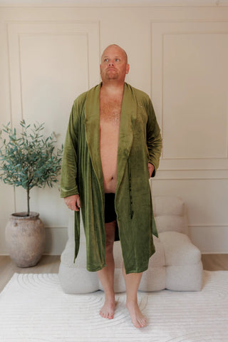 Careless Morgenkåpe Fluffy Morgenkåpe mann - Mørk grønn