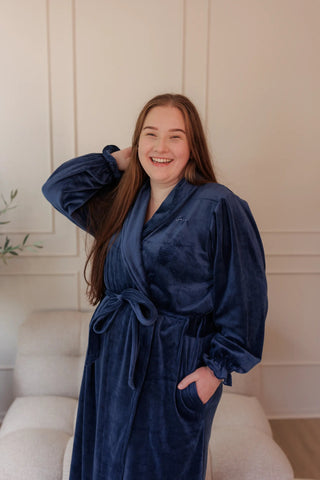 Careless Morgenkåpe Fluffy Morgenkåpe - Mørk blå