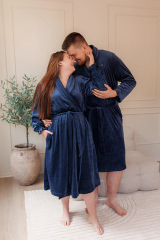 Careless Morgenkåpe Fluffy Morgenkåpe - Mørk blå