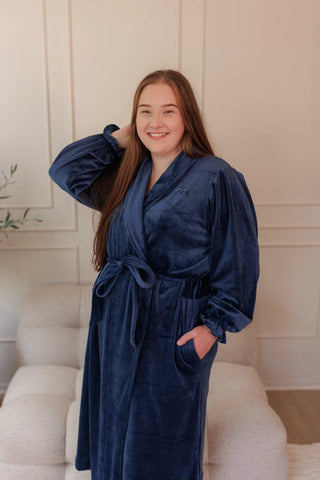 Careless Morgenkåpe Fluffy Morgenkåpe - Mørk blå