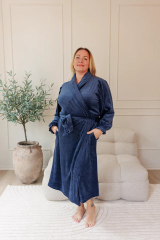Careless Morgenkåpe Fluffy Morgenkåpe - Mørk blå