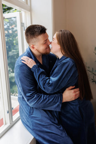 Careless Morgenkåpe Fluffy Morgenkåpe - Mørk blå