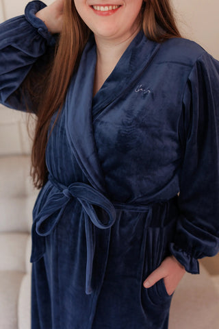 Careless Morgenkåpe Fluffy Morgenkåpe - Mørk blå