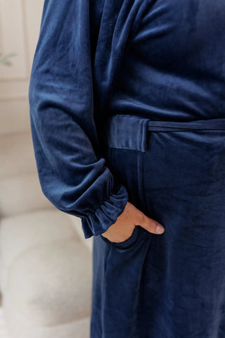 Careless Morgenkåpe Fluffy Morgenkåpe - Mørk blå