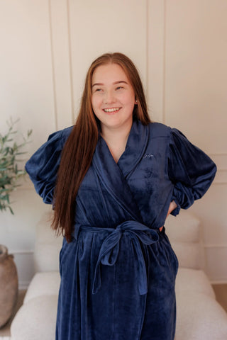 Careless Morgenkåpe Fluffy Morgenkåpe - Mørk blå