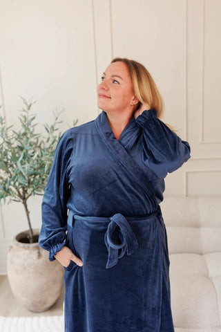 Careless Morgenkåpe Fluffy Morgenkåpe - Mørk blå