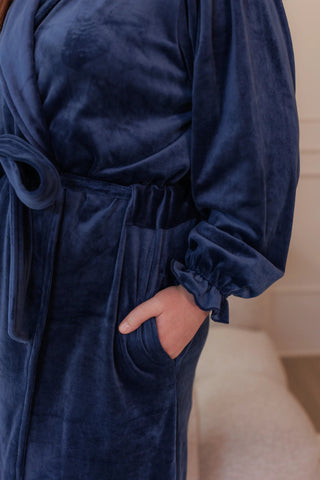 Careless Morgenkåpe Fluffy Morgenkåpe - Mørk blå