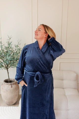 Careless Morgenkåpe Fluffy Morgenkåpe - Mørk blå