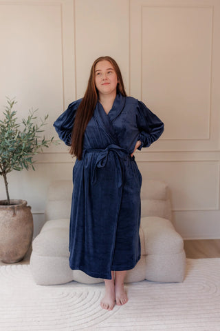 Careless Morgenkåpe Fluffy Morgenkåpe - Mørk blå