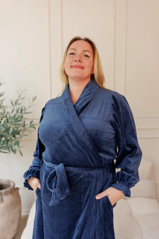 Careless Morgenkåpe Fluffy Morgenkåpe - Mørk blå
