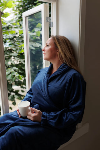 Careless Morgenkåpe Fluffy Morgenkåpe - Mørk blå