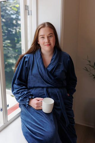 Careless Morgenkåpe Fluffy Morgenkåpe - Mørk blå