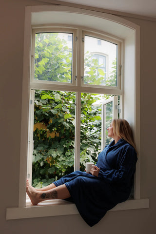 Careless Morgenkåpe Fluffy Morgenkåpe - Mørk blå