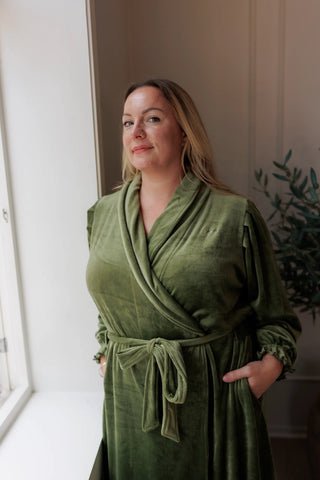 Careless Morgenkåpe Fluffy Morgenkåpe - Mørk grønn