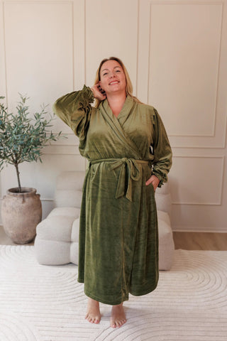 Careless Morgenkåpe Fluffy Morgenkåpe - Mørk grønn