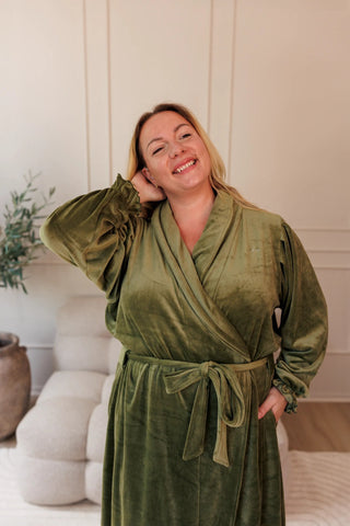 Careless Morgenkåpe Fluffy Morgenkåpe - Mørk grønn