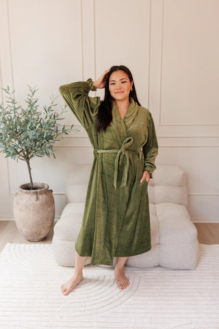 Careless Morgenkåpe Fluffy Morgenkåpe - Mørk grønn