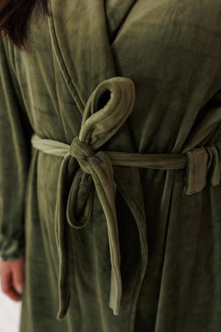 Careless Morgenkåpe Fluffy Morgenkåpe - Mørk grønn