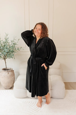 Careless Morgenkåpe Fluffy Morgenkåpe - Svart