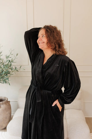 Careless Morgenkåpe Fluffy Morgenkåpe - Svart