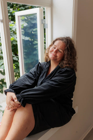 Careless Morgenkåpe Fluffy Morgenkåpe - Svart