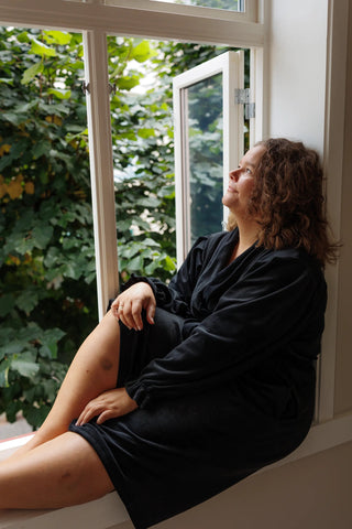 Careless Morgenkåpe Fluffy Morgenkåpe - Svart