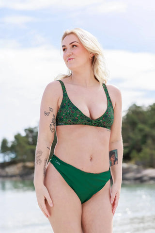 Careless Ruffles bikini string - Mørkegrønn