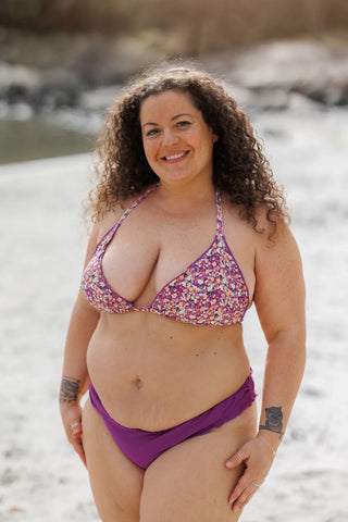 Careless Ruffles bikini string - Mørkelilla