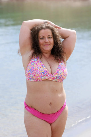 Careless Ruffles bikini string - Mørkerosa