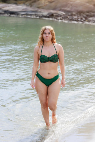 Careless Ruffles bikinitruse -  Mørkegrønn