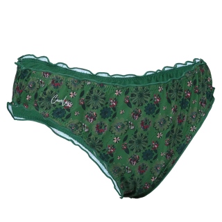 Careless Ruffles bikinitruse -  Mørkegrønn - Floral fantasia