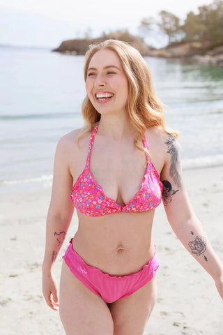 Careless Ruffles bikinitruse -  Mørkerosa