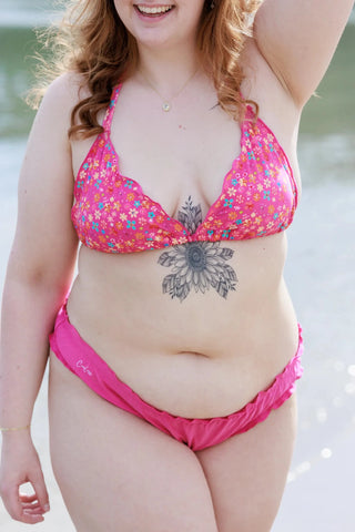 Careless Ruffles bikinitruse -  Mørkerosa