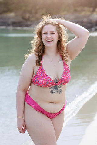 Careless Ruffles bikinitruse -  Mørkerosa