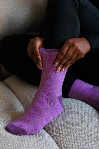 Careless Sokker Maria Sokker m/ull 2pk - African Violet/Chinese Violet
