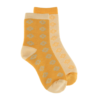 Careless Sokker Maria Ullsokker 2pk - Mellow Yellow/Samoan Sun