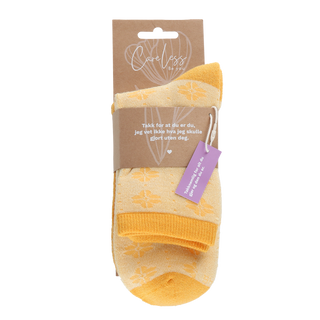 Careless Sokker Maria Ullsokker 2pk - Mellow Yellow/Samoan Sun