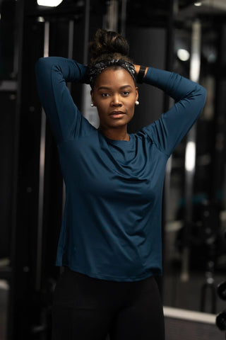 Careless Treningsgenser Active loose fit long sleeve - Navy