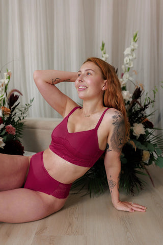 Careless Truse Amalie String - Mørk rød