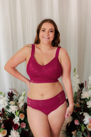 Careless Truse Anne Mid Waist truse - Mørk rød