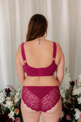 Careless Truse Anne Mid Waist truse - Mørk rød