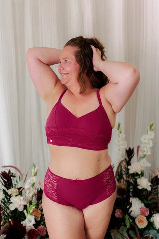 Careless Truse Anne Mid Waist truse - Mørk rød