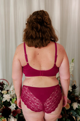 Careless Truse Anne Mid Waist truse - Mørk rød