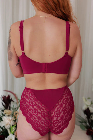 Careless Truse Anne Mid Waist truse - Mørk rød