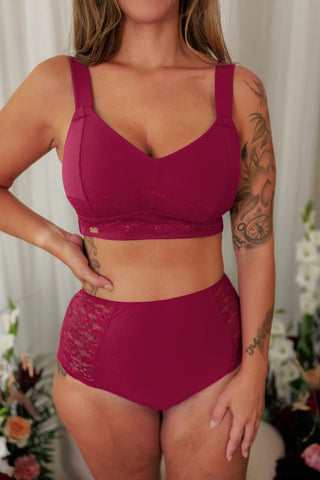 Careless Truse Anne Mid Waist truse - Mørk rød