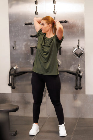 Active loose fit T-shirt - Dark green