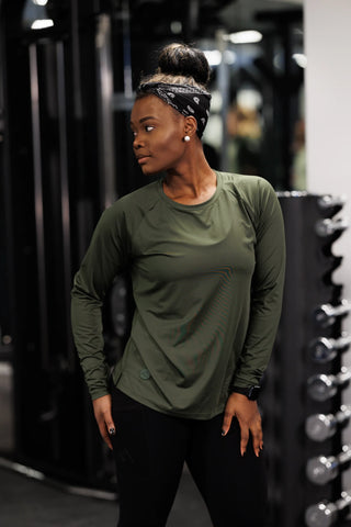 Active loose fit long sleeve - Dark green