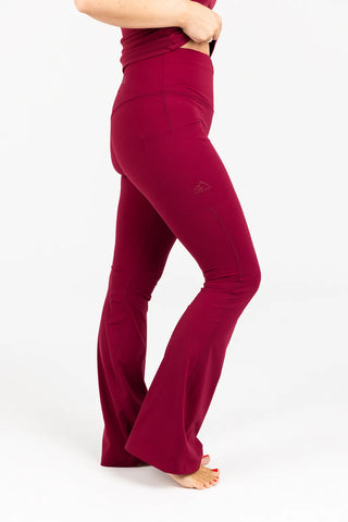 Careless Active flared tights m/3 lommer - Bringebærrosa
