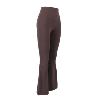 Careless Active flared tights m/3 lommer u/s - Chocolate brown